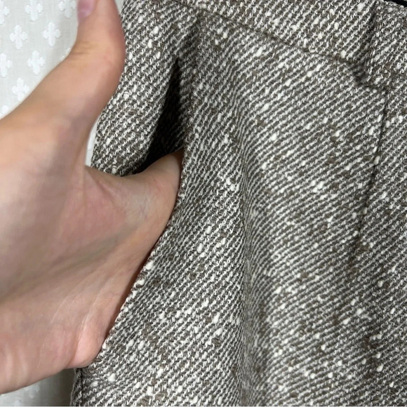 Escada Brown Tweed Virgin Wool Tapered Trousers - Picture 2 of 5